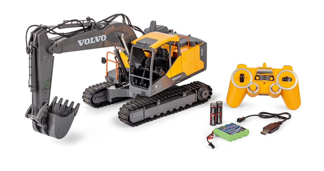 Carson 500907339 Raupenbagger Volvo 1:16 - Ferngesteuertes Baufahrzeug für Kinder ab 8 Jahren, RC Ba
