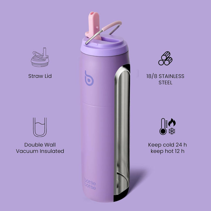 bottlebottle BOTTLE BOTTLE Isolierte Wasserflasche Edelstahl 32oz(946ml) mit Strohhalm Griff für Spo