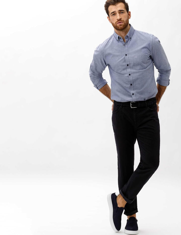 BRAX Straight Fit Hose Cadiz Cotton Satin Stretch Nachtblau 31W / 32L 1 Perma Blue Nos, 31W / 32L 1