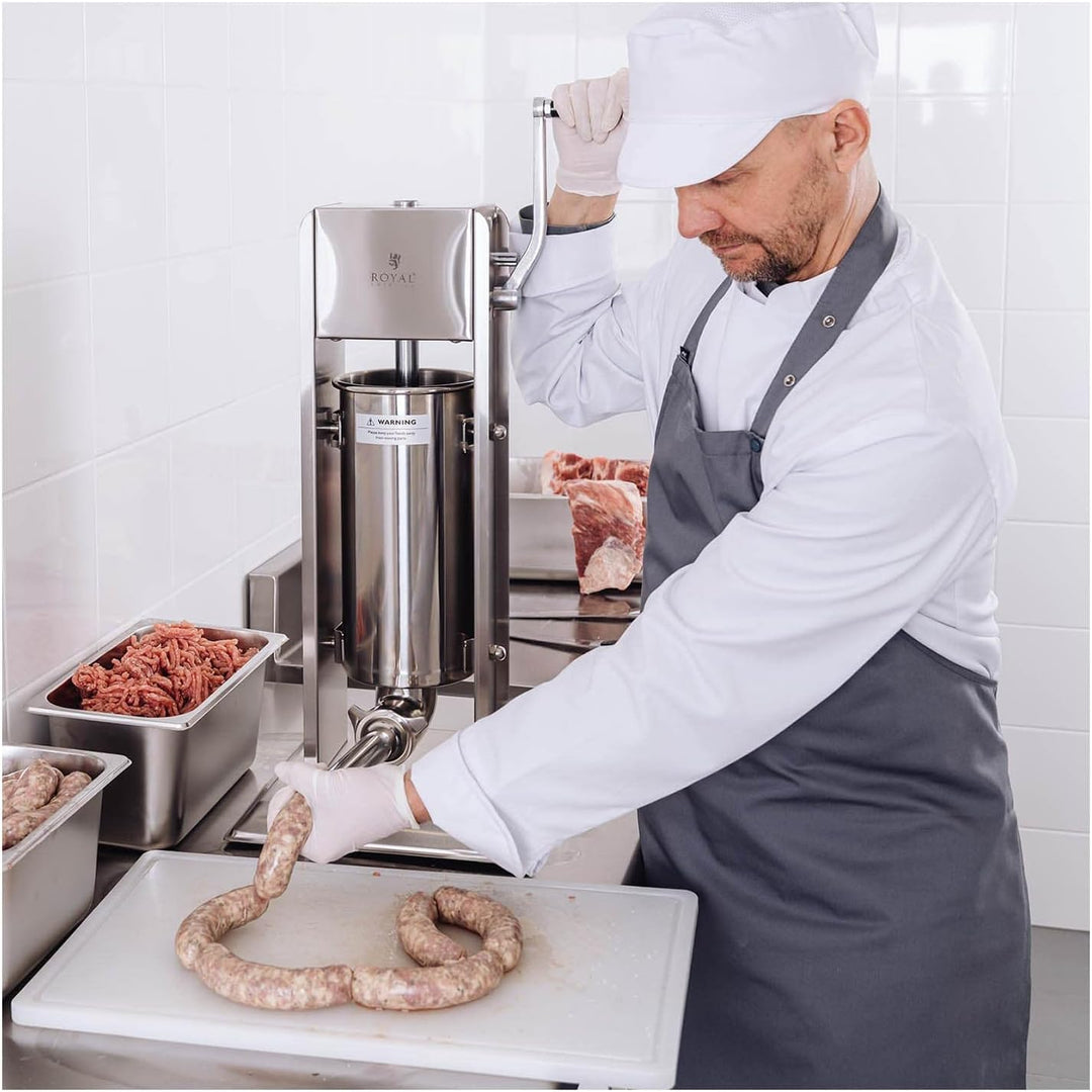 Royal Catering RCWV-5L Wurstfüller vertikal Wurstfüllmaschine Wurstspritze Wurstpresse Edelstahl 5 L
