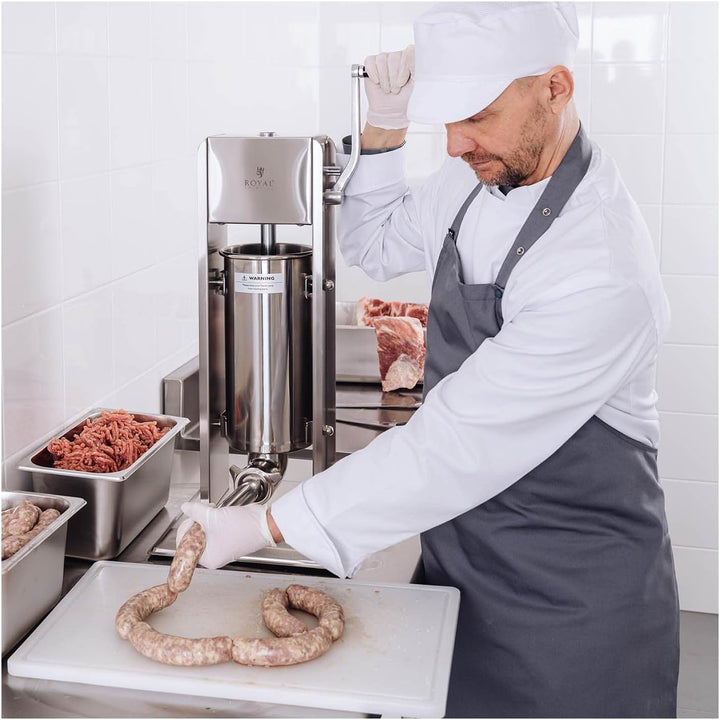 Royal Catering RCWV-5L Wurstfüller vertikal Wurstfüllmaschine Wurstspritze Wurstpresse Edelstahl 5 L