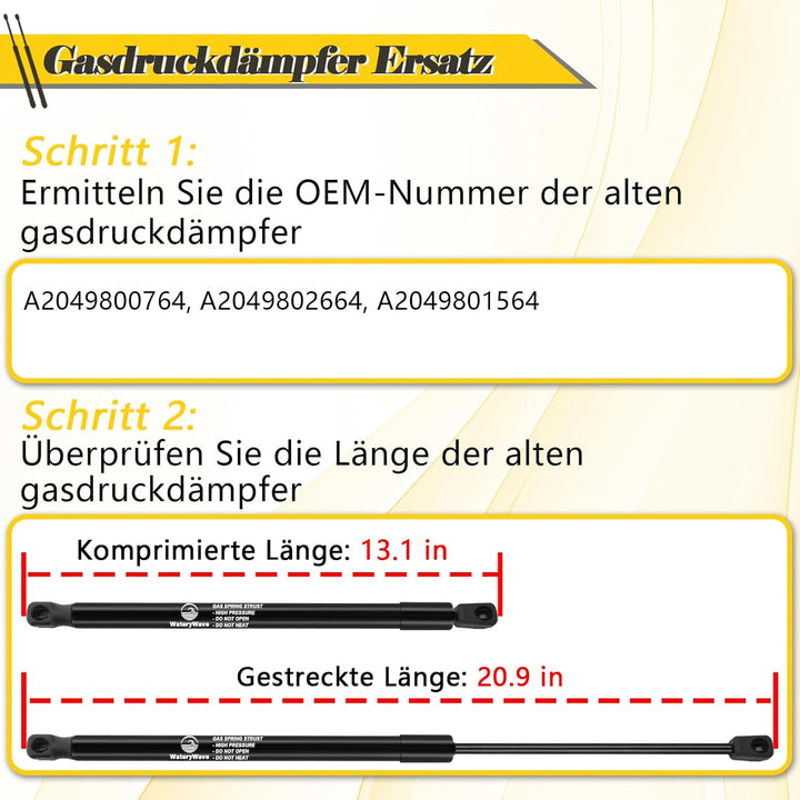 2X Heckklappendämpfer für Mercedes-Benz GLK-Klasse X204 200 220 250 280 300 320 350 SUV 2008-2015 Ko