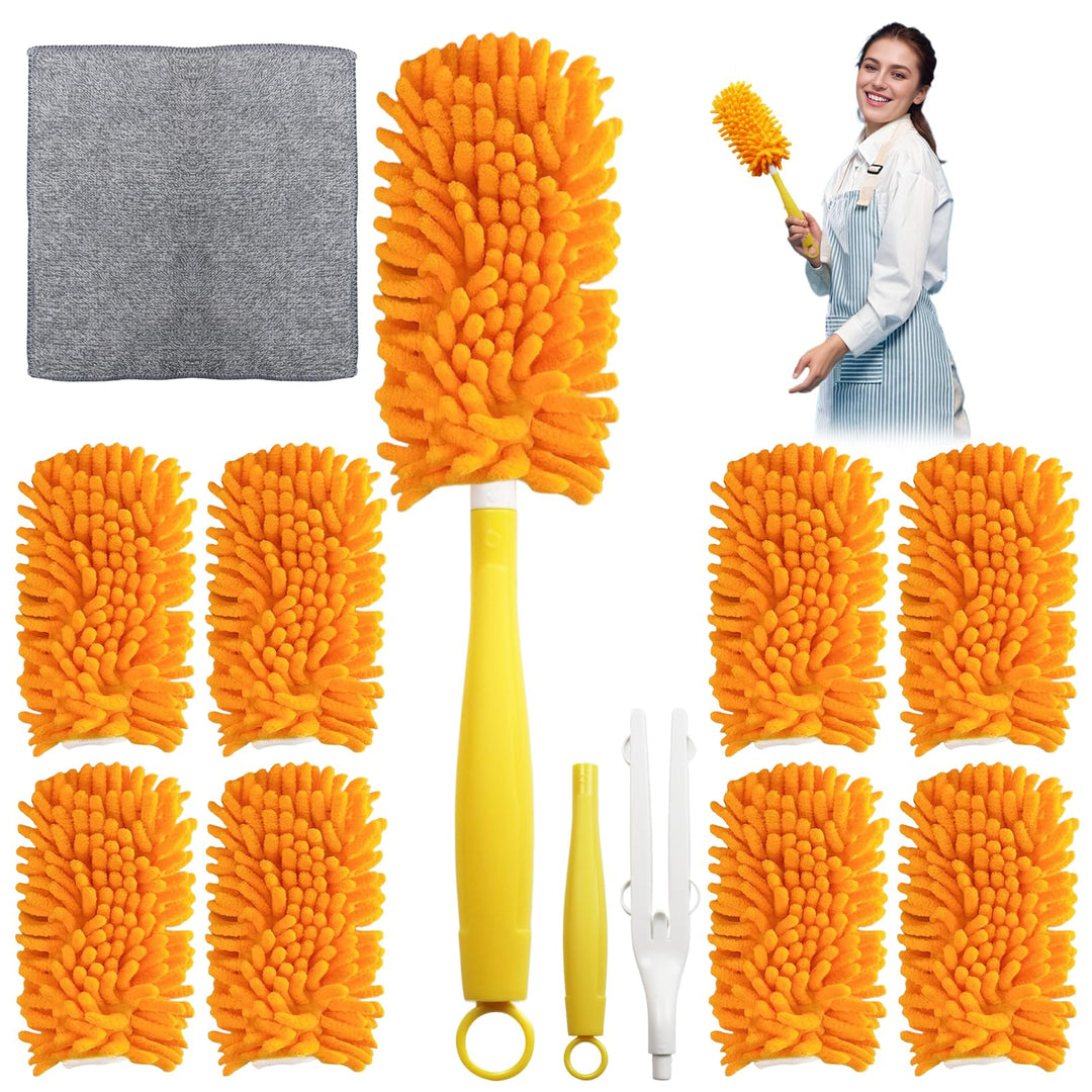 8 Stück Staubwedel Waschbar für Swiffer Duster, Wiederverwendbare 360° Mikrofaser Nachfüllpackungen
