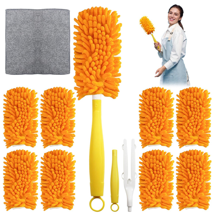 8 Stück Staubwedel Waschbar für Swiffer Duster, Wiederverwendbare 360° Mikrofaser Nachfüllpackungen