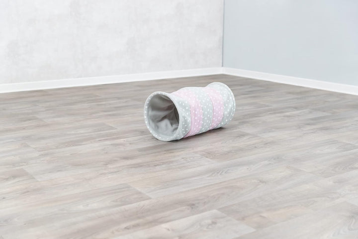 Trixie 4291 Spieltunnel, Fleece, ø 25 × 50 cm, grau/rosa (Packung mit 2) 1 Stück (2er Pack), 1 Stück