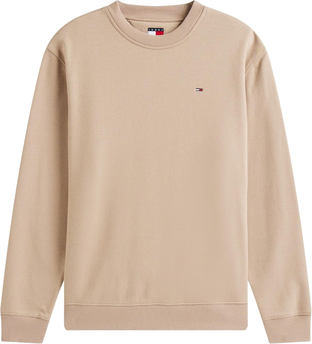 Tommy Jeans Herren Sweatshirt TJM Regular ohne Kapuze XS Beige (Coastal Taupe), XS Beige (Coastal Ta
