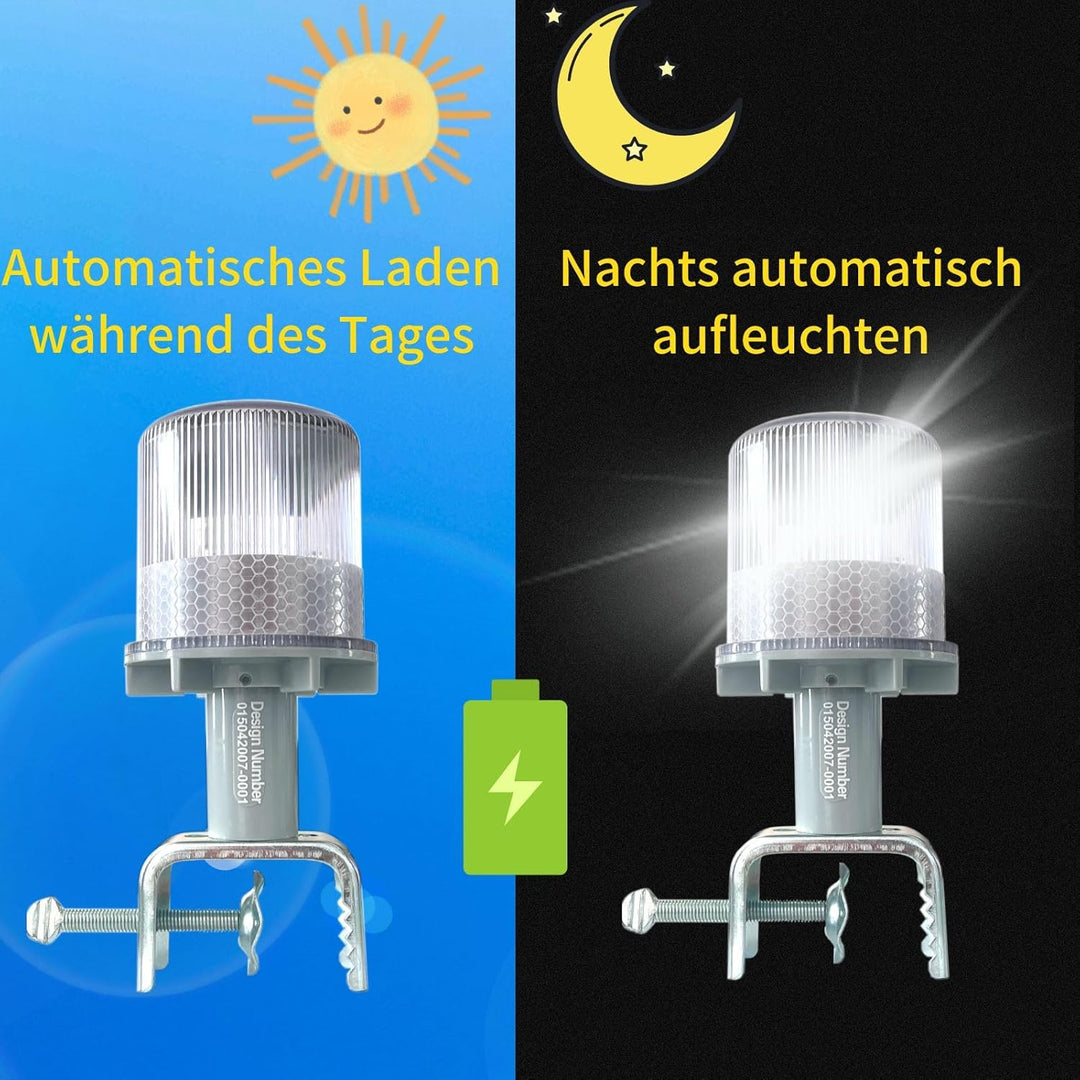 Cloud Fire Solare Navigationslicht für Boote， Ankerlicht Boot 3 Beleuchtungsmodi, 360°Signalleuchten