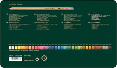 Faber-Castell 112136 - Farbstifte Pitt Pastellstifte, 36 Künstlerfarbstifte im Metalletui, verwischb