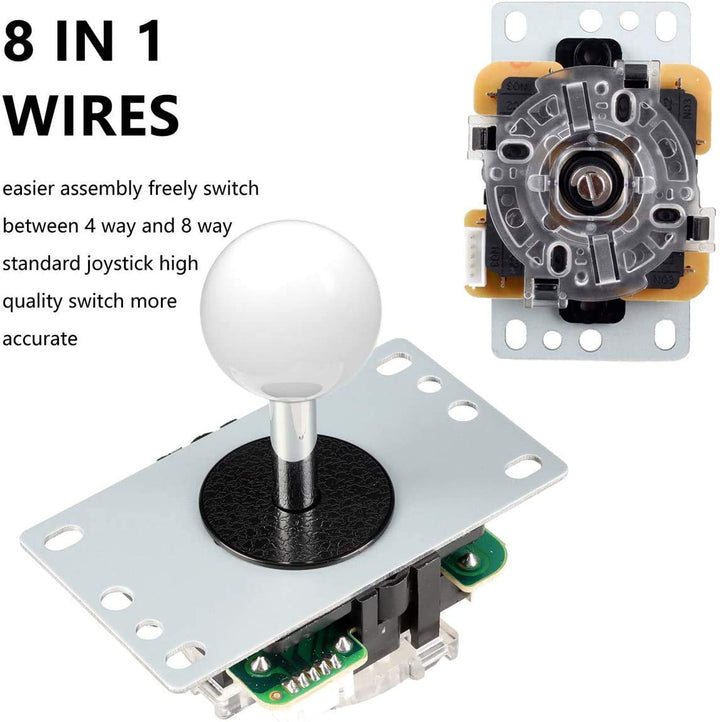 EG STARTS 1 Spieler USB LED Encoder zu PC-Spiele 8-Wege-Stick-Controller + 10x LED beleuchtet Tasten