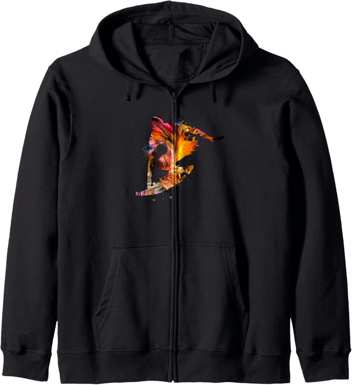 Vintage Surfer Silhouette | Wellenreiten Welle Motiv Surfen Kapuzenjacke