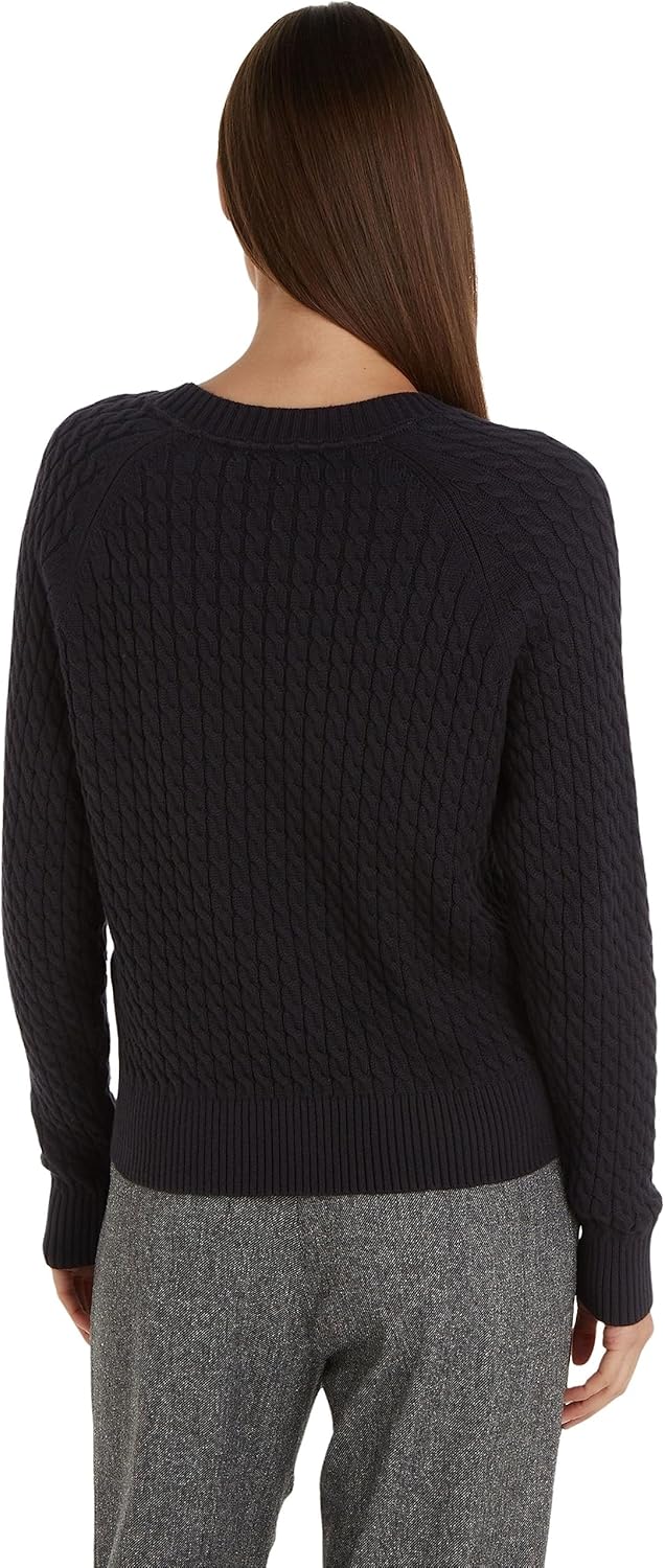 Tommy Hilfiger Damen Pullover C-Neck Strickpullover XS Schwarz (Black), XS Schwarz (Black)