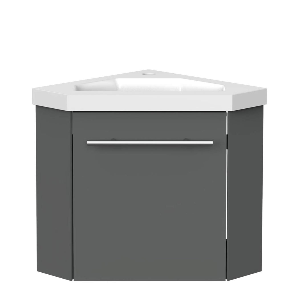 Eckwaschtisch 40 cm Eckschrank Vormontieren Waschbecken mit Unterschrank Waschtisch kleinmöbel Anthr
