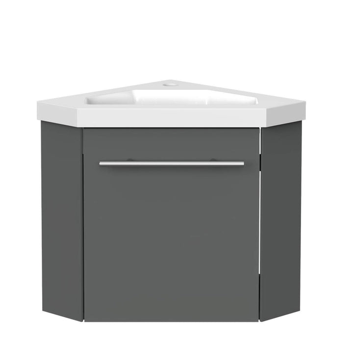 Eckwaschtisch 40 cm Eckschrank Vormontieren Waschbecken mit Unterschrank Waschtisch kleinmöbel Anthr