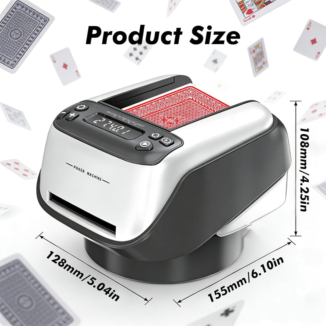 2 in 1 Automatische Kartenmischer und Kartensender, 2400mAh Elektrisch Kartenmischmaschine, 360° Dre