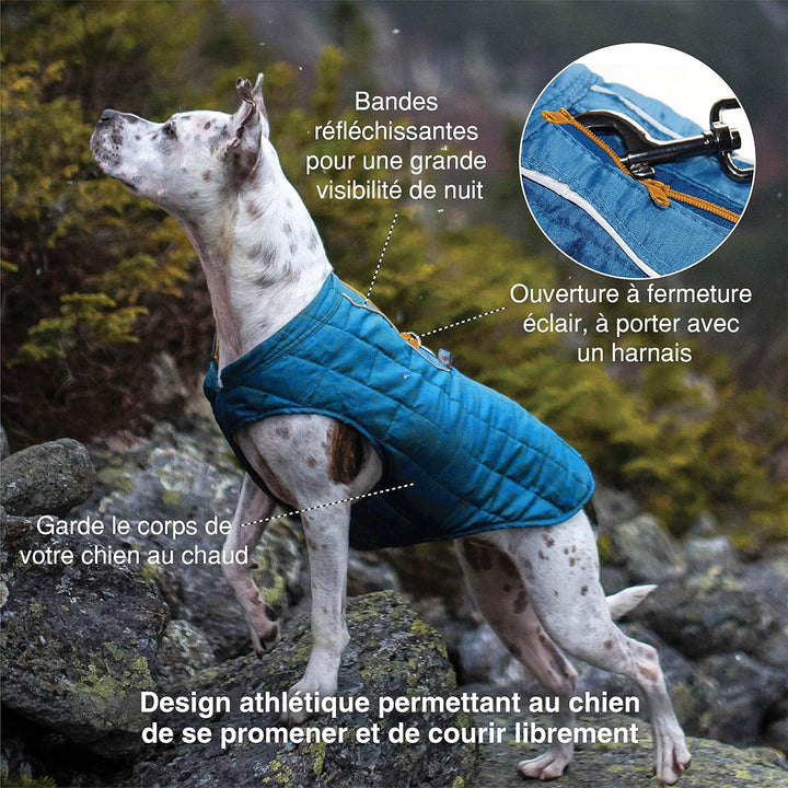 Kurgo Loft Hundejacke, Mit Hundegeschirr kombinierbar, Wasserdicht und reflektierend, Ideal für den