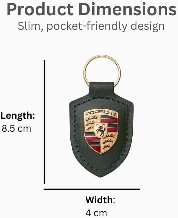 ORIGINAL Porsche Schlüsselanhänger SCHWARZ Leder mit Wappen WAP0500900E, Schwarz
