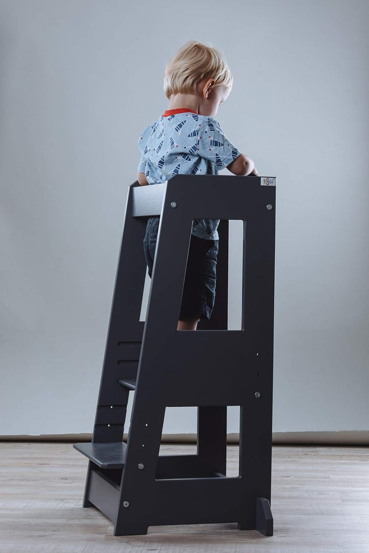 tiSsi Lernturm Learningtower Felix, Entdeckertum Montessori mitwachsend Buche grau