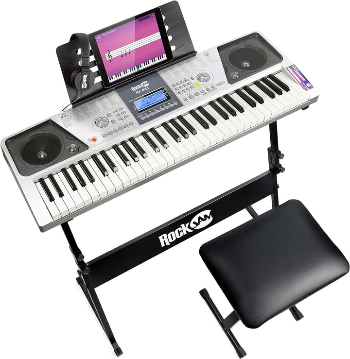 RockJam 61 Tastatur Klaviersatz 61 Schlüssel-Digital-Piano Keyboardbank Keyboardständer & Keyboard-S