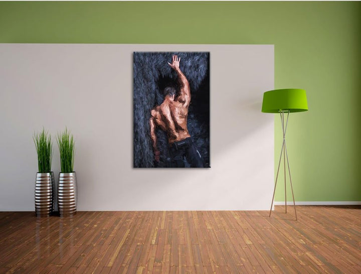 Pixxprint Muskulöser sexy Mann Kunst als Leinwandbild/Grösse: 100x70 / Wandbild/Kunstdruck/fertig be