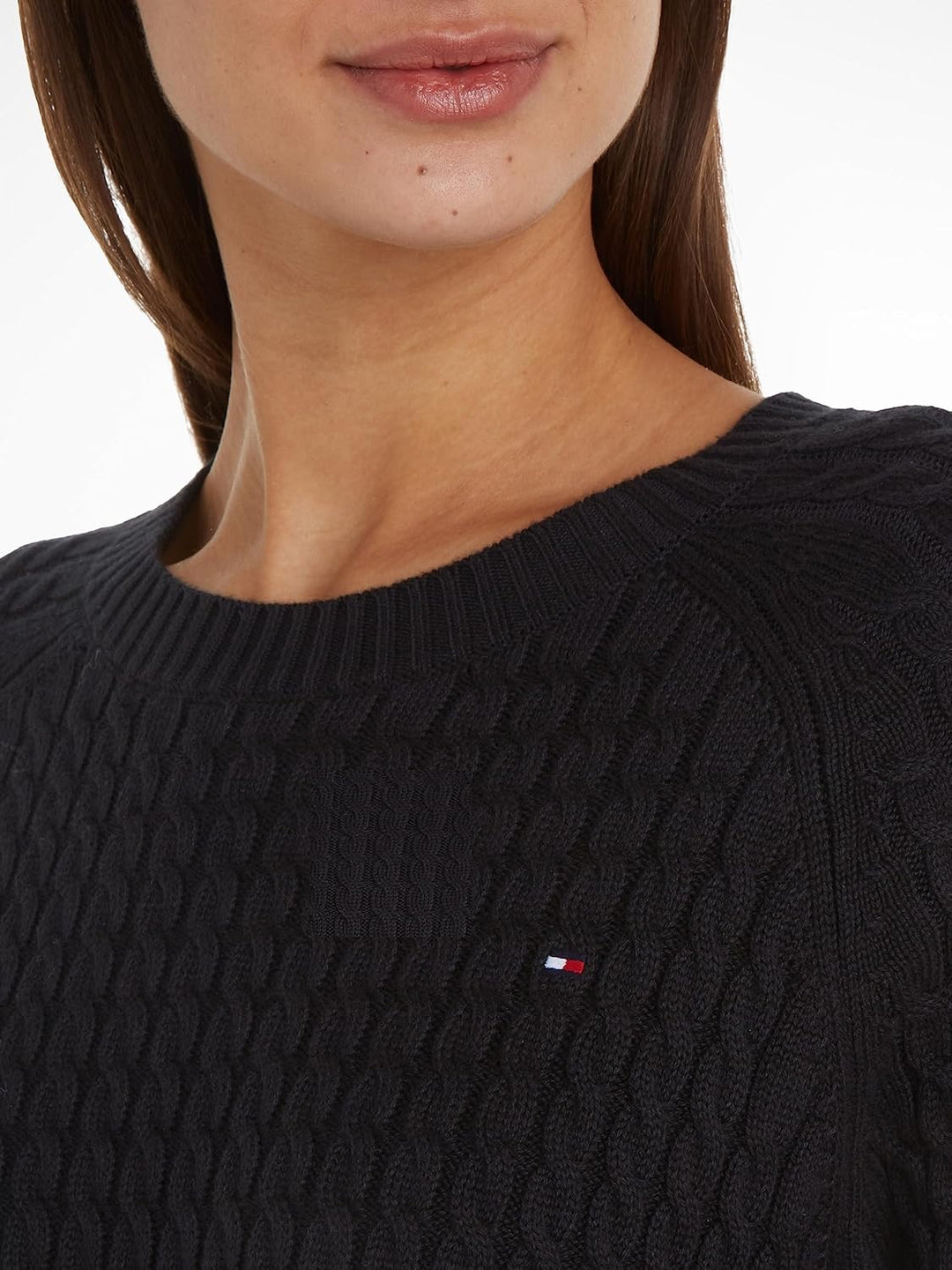Tommy Hilfiger Damen Pullover C-Neck Strickpullover XS Schwarz (Black), XS Schwarz (Black)