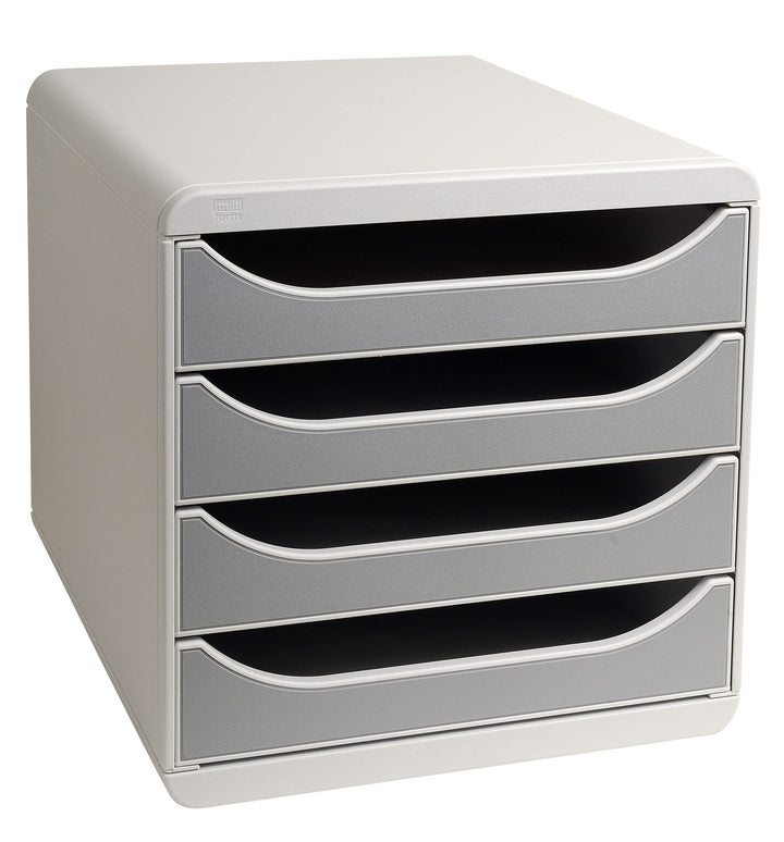 Exacompta 310041D Premium Ablagebox mit 4 Schubladen für DIN A4+ Dokumente. Belastbare Schubladenbox
