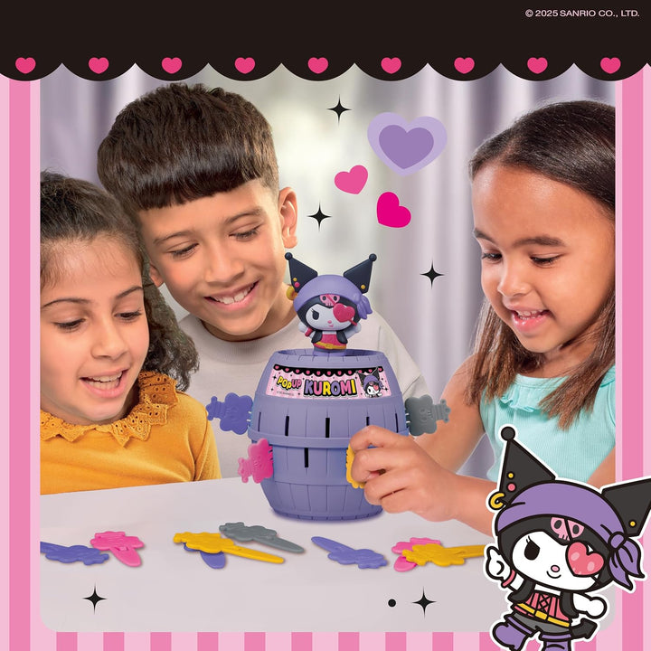 TOMY Pop Up Kuromi Spiel, Actionspiel für Kinder, 2-4 Spieler, Ab 4 Jahren, Lustiges Familienspiel,