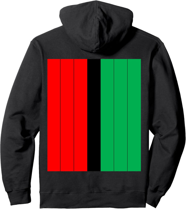 Rot Schwarz Grün Kwanzaa Farben Streifenmuster, Kwanzaa Pullover Hoodie