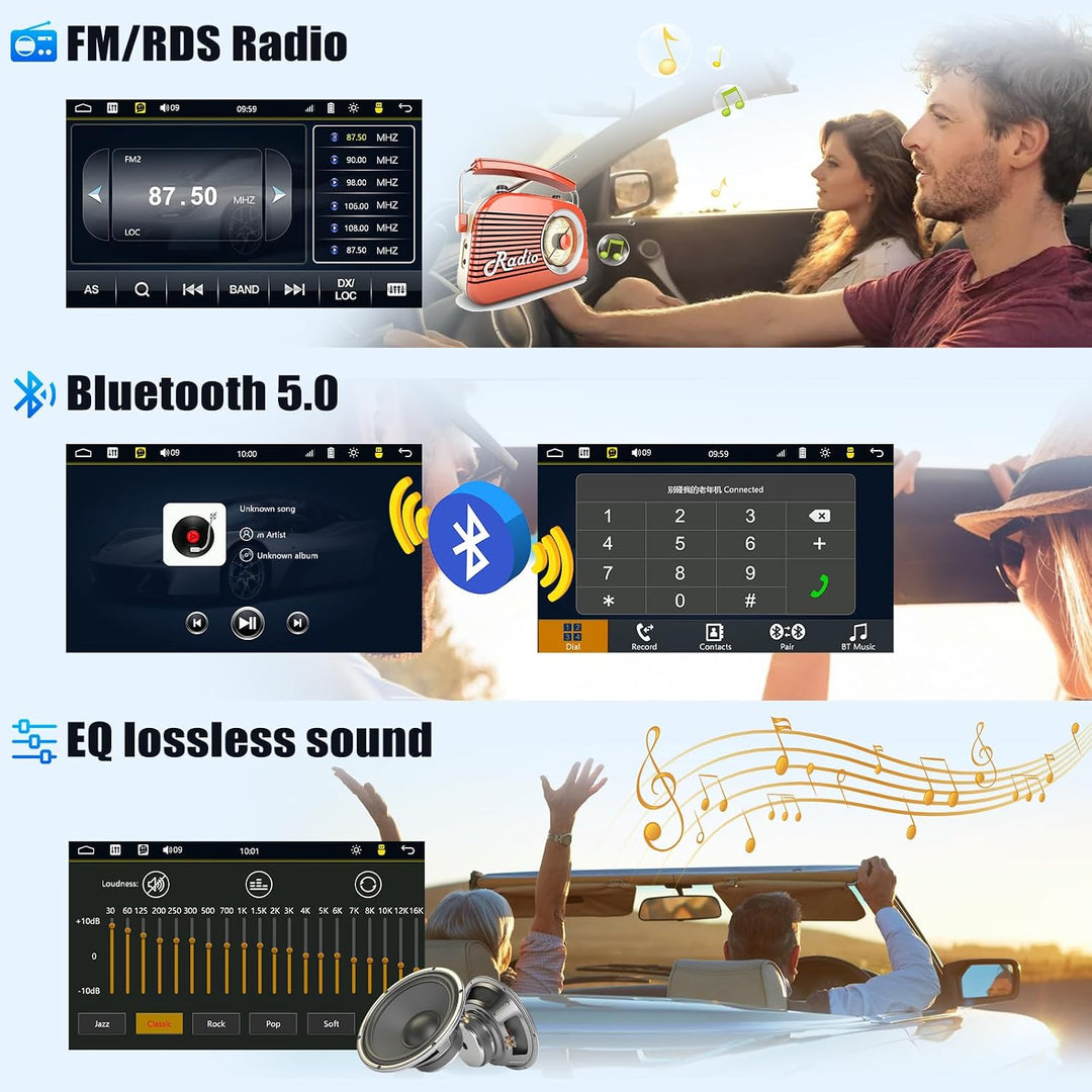 CAMECHO Autoradio 1 Din Wireless Carplay Android Auto Bluetooth Radio, 5.5 Zoll Touchscreen mit IPS