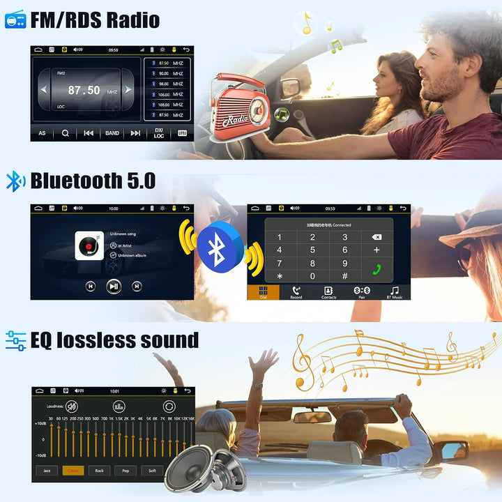 CAMECHO Autoradio 1 Din Wireless Carplay Android Auto Bluetooth Radio, 5.5 Zoll Touchscreen mit IPS