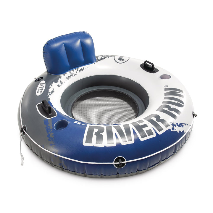 Intex River Run I - Aufblasbarer Schwimmsessel - Ø 135 cm, Weiss Blaues Rad Single, Blaues Rad Singl