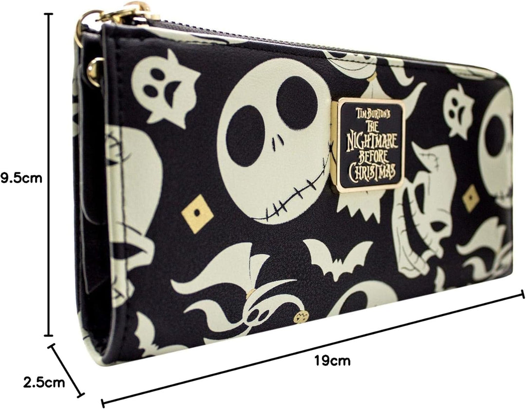 Nightmare Before Christmas Jack Oogie und Zero Portemonnaie Geldbörse Schwarz
