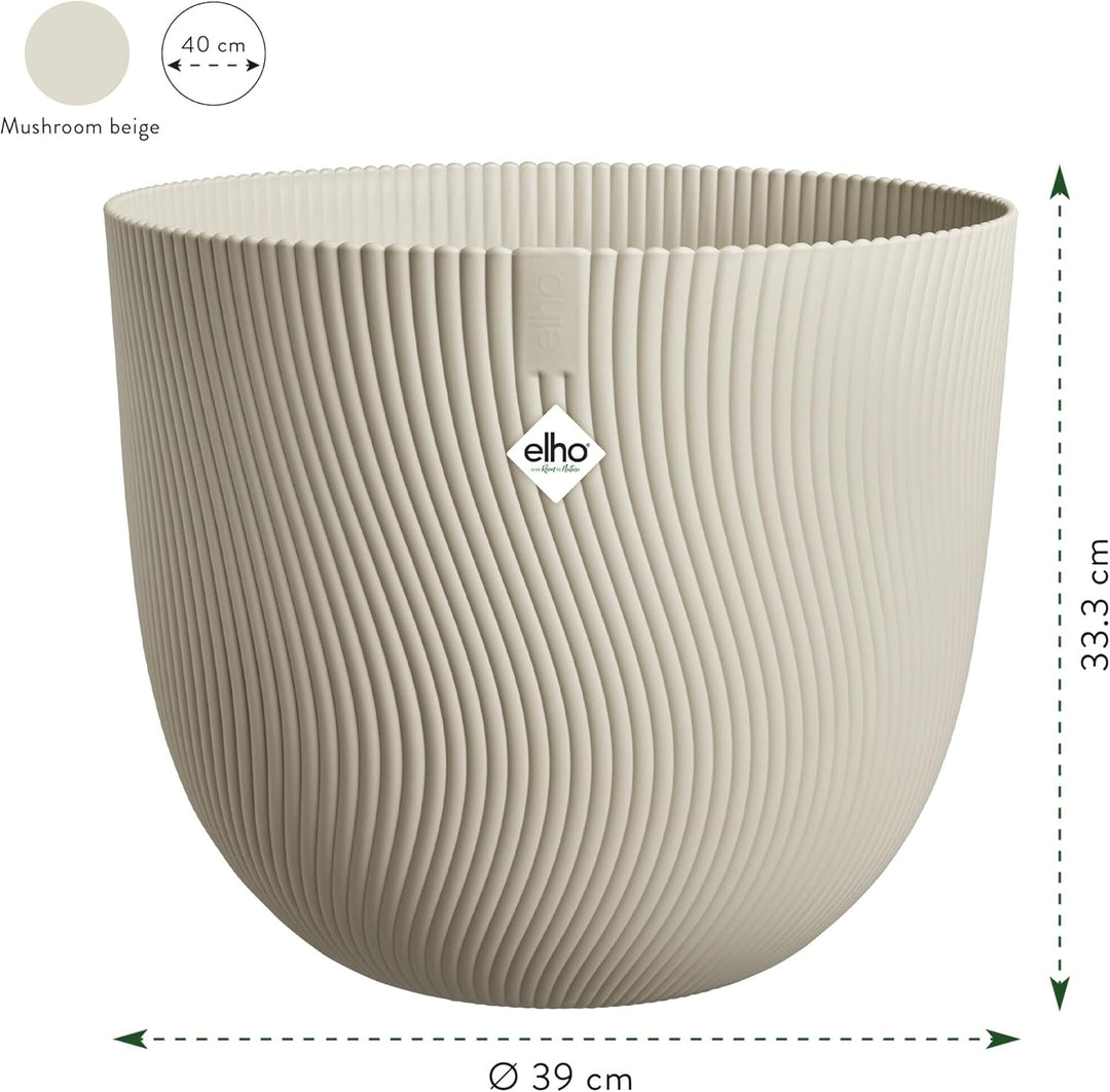 elho Sereh Rund 40 - Blumentopf für Innen und Aussen - 100% recyceltes Plastik - Ø 39.0 x H 33.3 cm