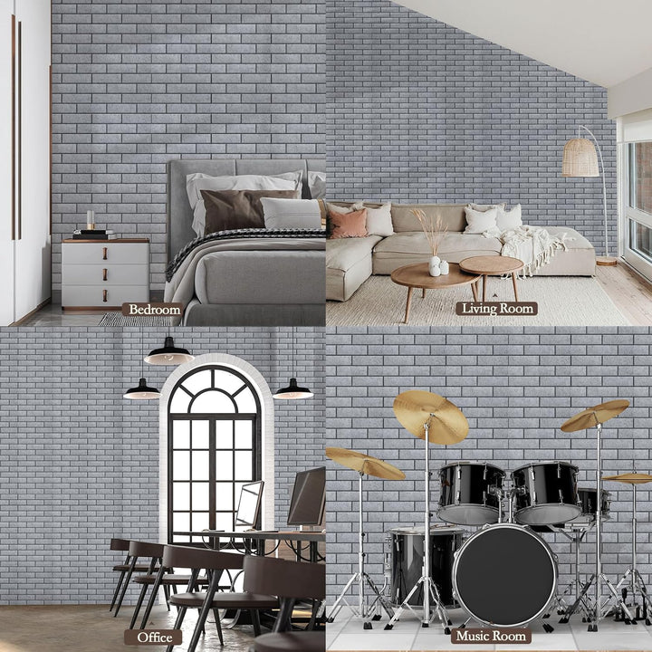 JBER 12 Stück Akustikpaneele Selbstklebend, Ziegel-Schallschutzplatten, Hochdichte Akustikwandpaneel