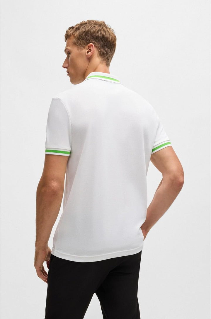 BOSS Herren Pio Polohemd S Weiss 100, S Weiss 100