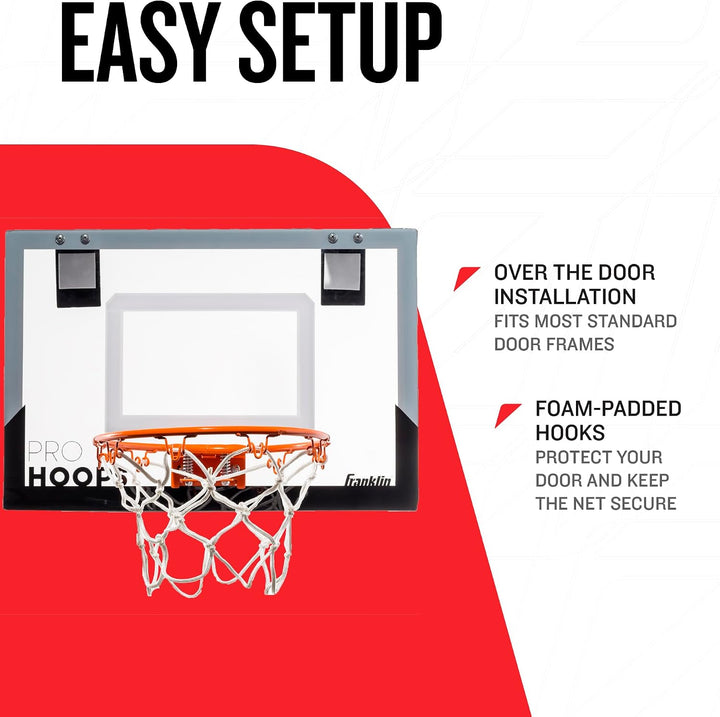 Franklin Sports Mini-Basketballkörbe – Kinder Indoor über der Tür Mini Hoop + Basketball Sets – Perf