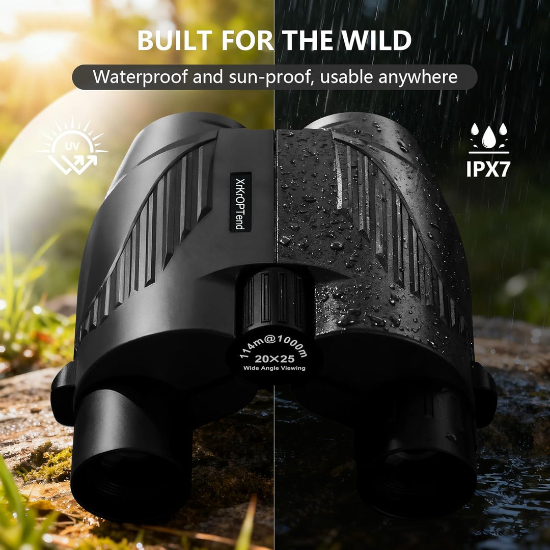 Fernglas 20x25 für Erwachsene &amp; Kinder 8-12 | Mini Kompakt Fernglas Klein | BAK4 FMC Optik, Wasserdi