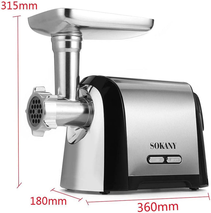 SOKANY SK-088 Fleischwolf Elektrisch Fleischmaschine 3200W, 3-IN-1 Multi Küchenmaschine Wurstfüller