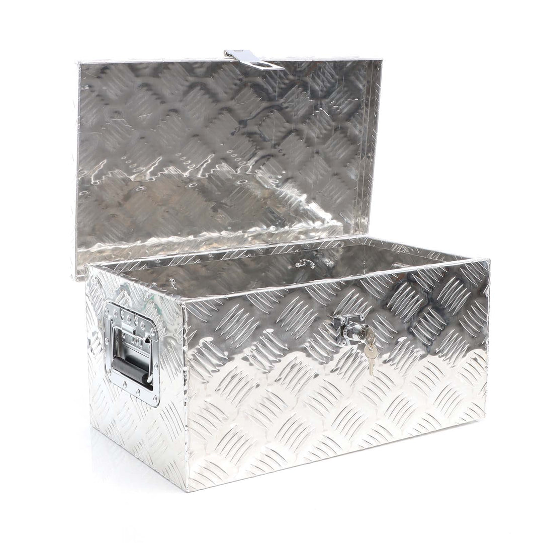XPOtool Werkzeugbox Alu 50,8 x 30,5 x 24 cm, Silberfarbene Transportbox, Werkzeugkiste inkl. Schlüss
