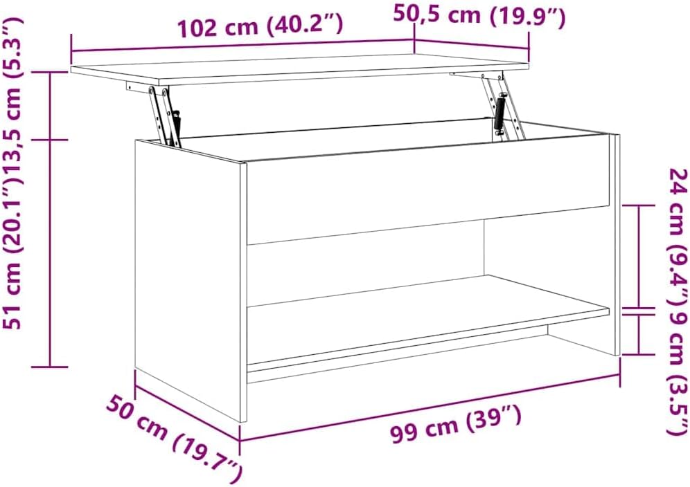 vidaXL Couchtisch Wohnzimmertisch Sofatisch Kaffeetisch Beistelltisch Tisch Wohnzimmer Teetisch Räuc