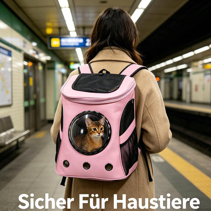 Katzenrucksack Grosse Katzen, Hunderucksack mit Seitentaschen und Verstellbaren Gurten, Katzen Rucks