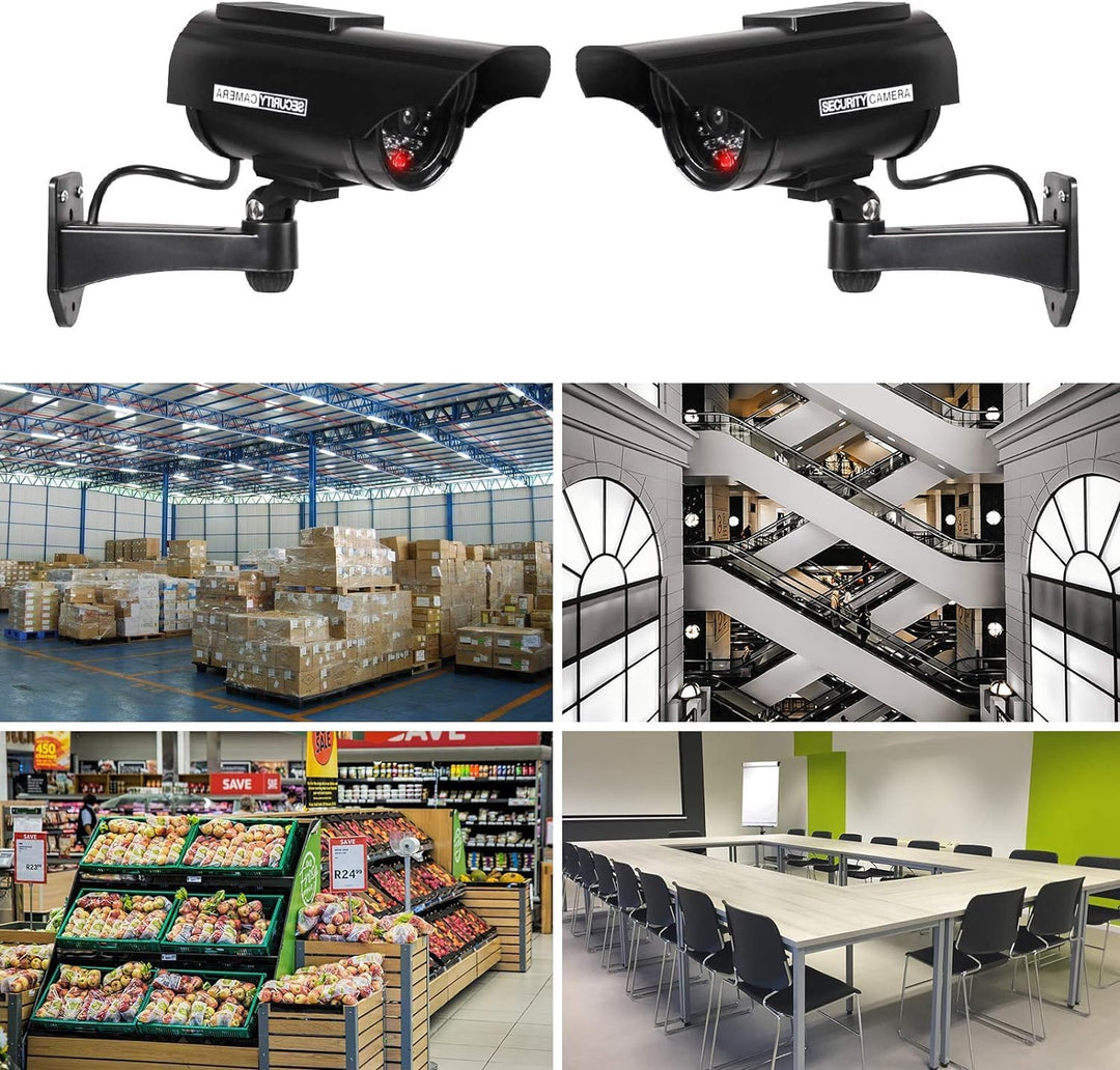 4 Stück Dummy Kamera Solar Betriebene Simulierte Dummy Surveillance Sicherheit Kamera mit Blinkendem