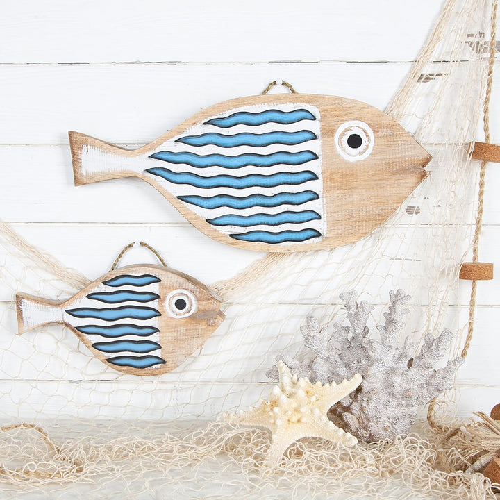 Logbuch-Verlag Grosser Fisch Holz maritime Deko zum Aufhängen oder Hinstellen 49 cm als Geschenk