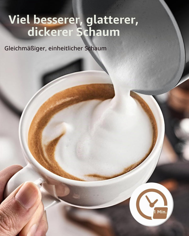 Facelle Milchaufschäumer Elektrisch, Automatische Milchschäumer Warm- und Kaltschaumbereiter für Lat
