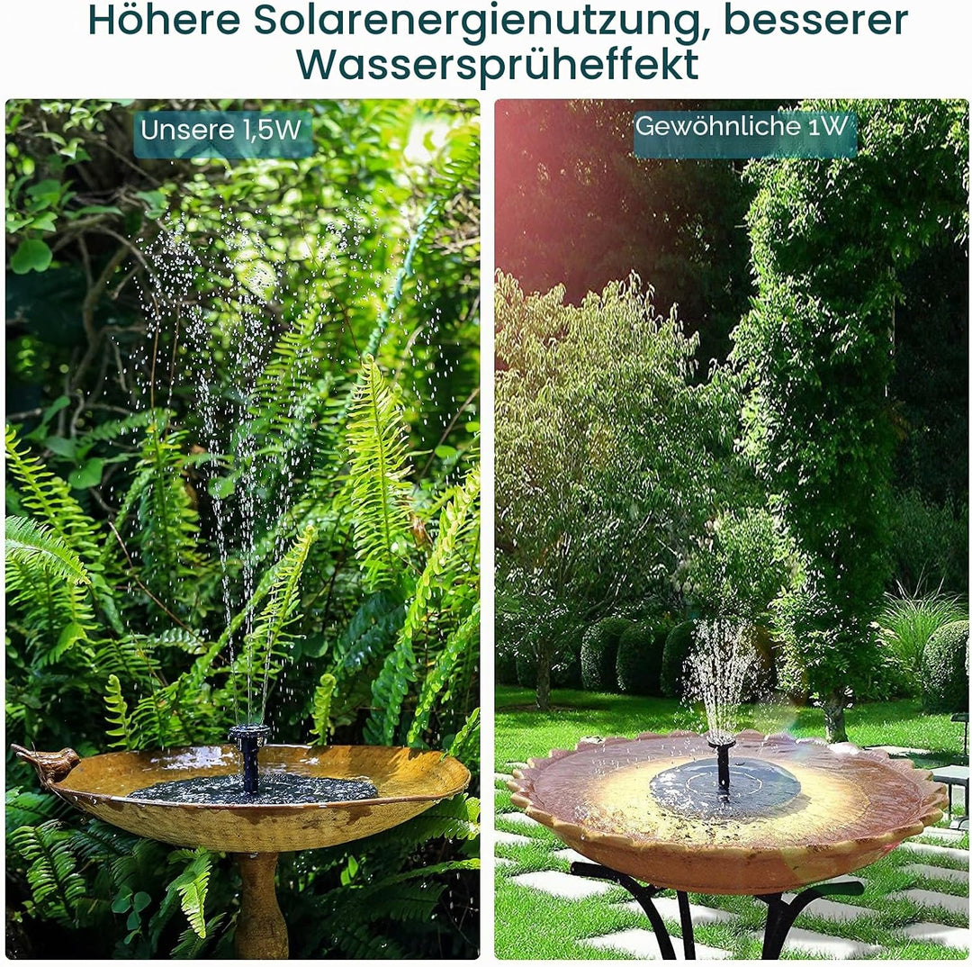AISITIN 2PCS Solar Springbrunnen für Aussen Upgrade, DIY Solar Teichpumpe Fontäne mit 6 Sprüh Effekt