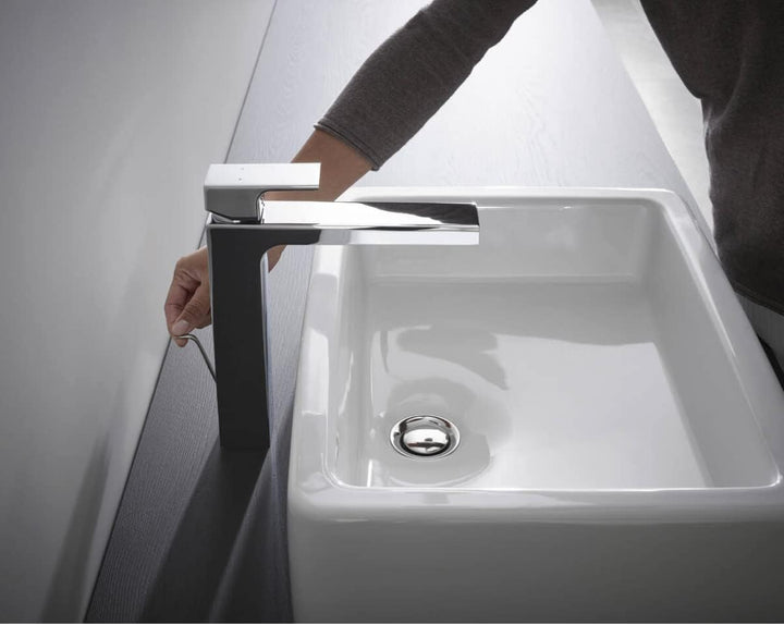 hansgrohe Waschtischarmatur Vernis Shape, Wasserhahn Bad mit Auslauf Höhe 190 mm, mit Zugstange, Bad
