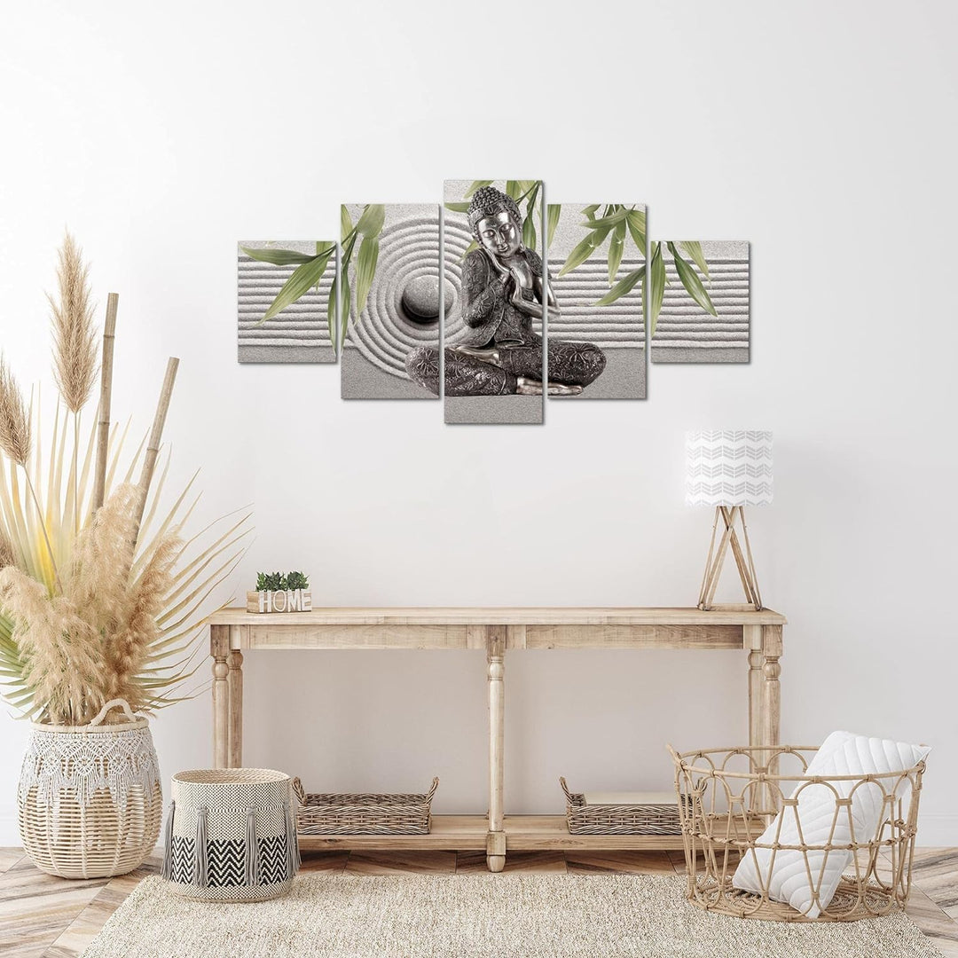 Runa Art Wandbilder Buddha Feng Shui 5 Teilig Bild auf Vlies Leinwand Deko Wohnzimmer Schlafzimmer R