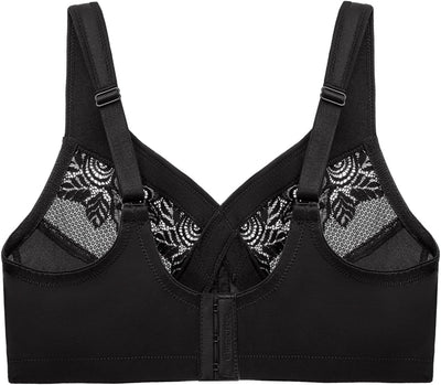 Glamorise Damen Bügelloser MagicLift-Stütz-Minimizer-BH 95D Schwarz, 95D Schwarz