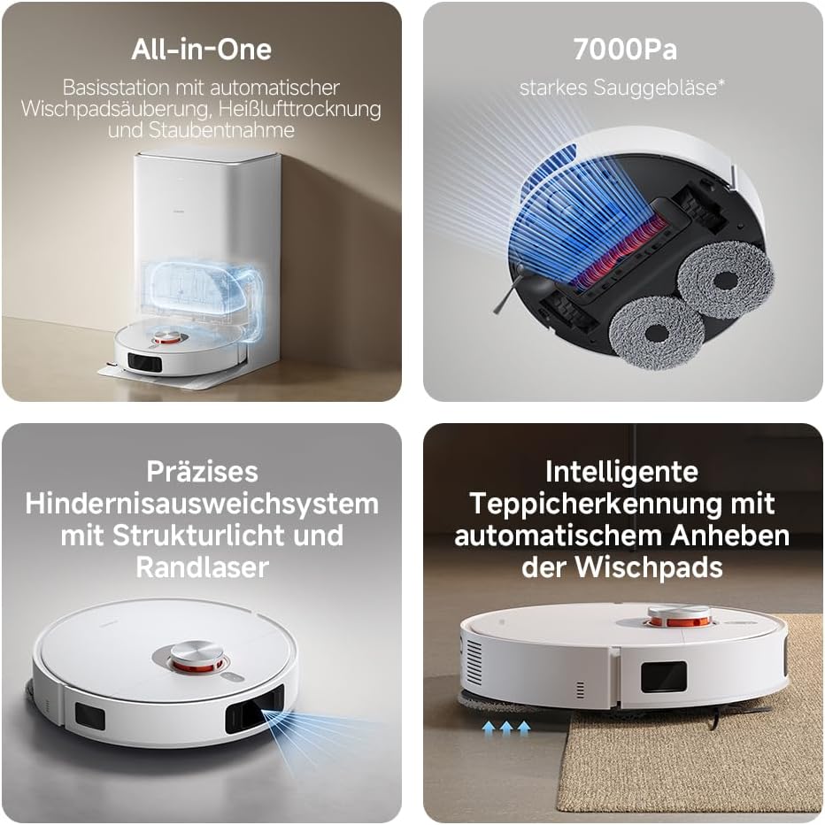 Xiaomi Robot Vacuum X20 Pro – 7000 Pa Saugleistung, duales Moppsystem, 75 Tage Staubbehälterkapazitä