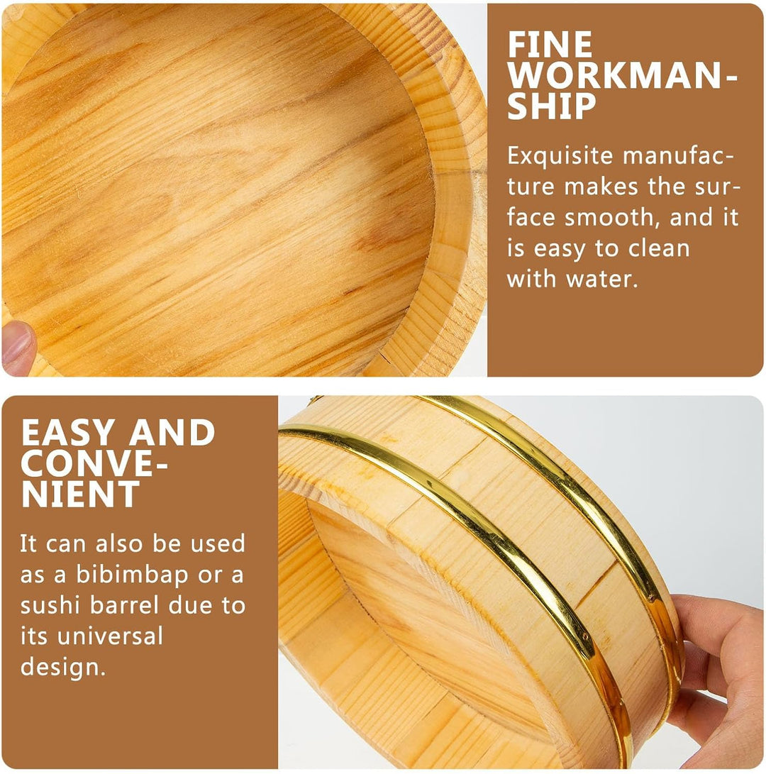 Housoutil Holz Sushi Reisschale Hangiri Sushi Oke Sushi Reis Mischung Wanne Food Storage Eimer Eimer