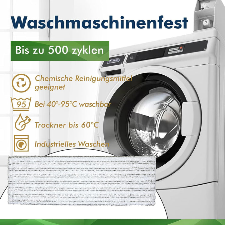Okaei 5 Stück Wischmopp Bezug (40 cm) - Premium Bodenwischer-Wischbezug aus 100% Microfaser - Bezug